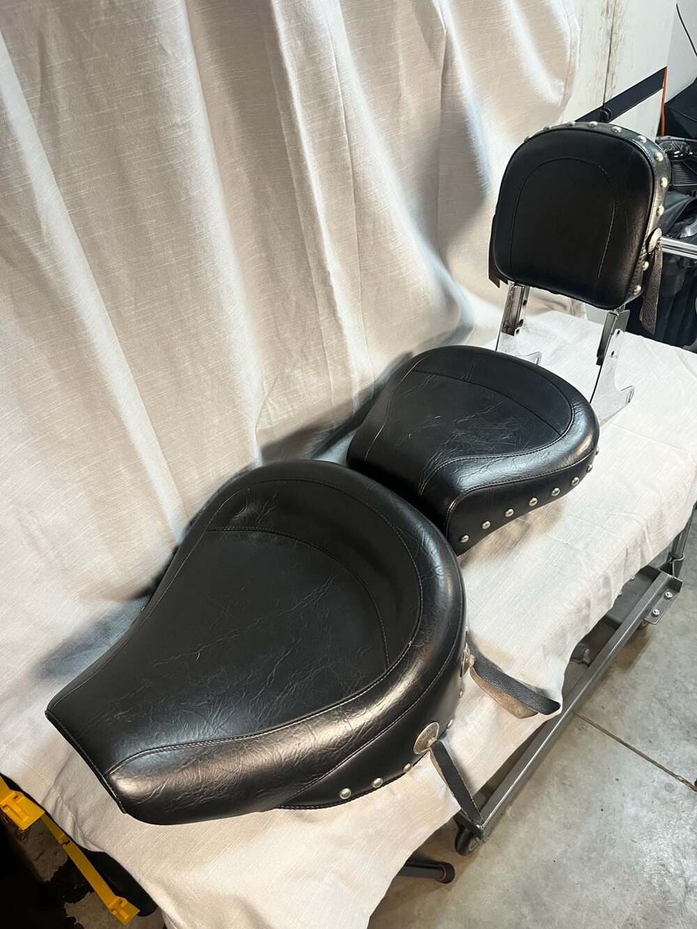 Mustang Motorcycle Studded Two-Piece Seat with back pad